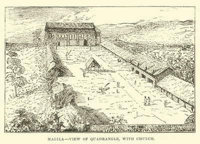 Mangila, Blick auf den Innenhof mit Kirche von English School