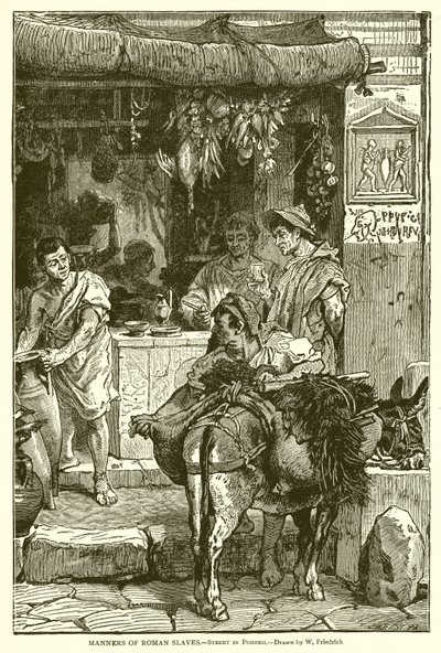 Sitten der römischen Sklaven. Straße in Pompeji von English School