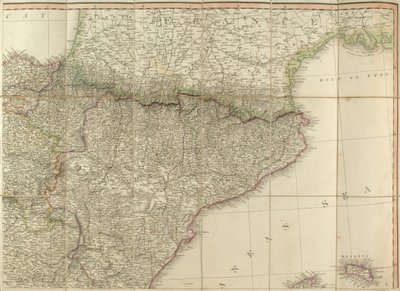 Karte von Spanien, die angeblich vom Herzog von Wellington verwendet wurde von English School