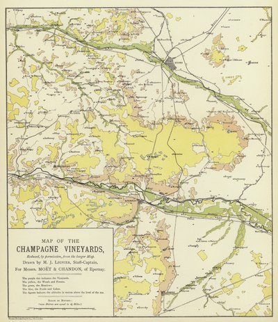 Karte der Champagner-Weinberge von English School