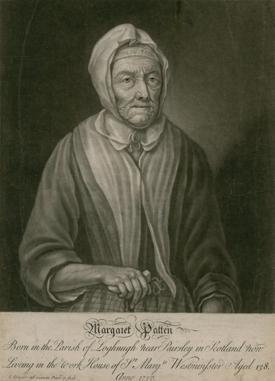 Margaret Patten, jetzt im Armenhaus von St. Margarets, Westminster, lebend, 138 Jahre alt von English School