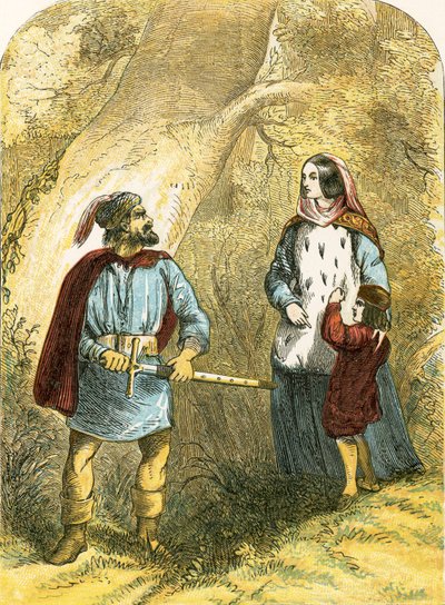 Margarete von Anjou und ihr Sohn treffen den Räuber im Wald von English School