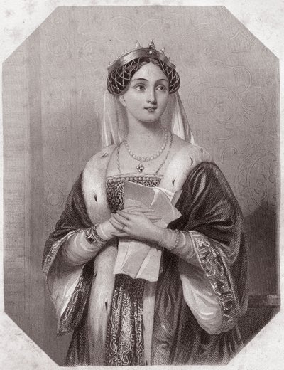 Margarete von Anjou (1430-1482) (Heinrich VI, Tragödie in 5 Akten) aus der Galerie der Frauen von Shakespeare, Sammlung von fünfundvierzig ernsten Porträts von den ersten Künstlern Londons, bereichert mit kritischen und literarischen Aufzeichnungen, um 183 von English School