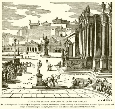 Markt von Sparta – Treffpunkt der Ephoren von English School