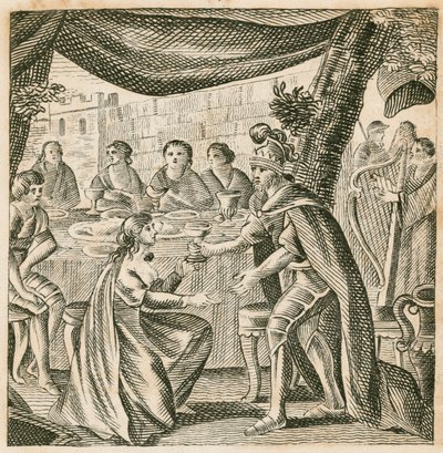 Hochzeit von Vortigern und Rowena, 5. Jahrhundert (Gravur) von English School