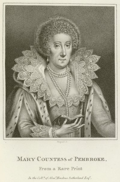 Mary, Gräfin von Pembroke (Gravur) von English School