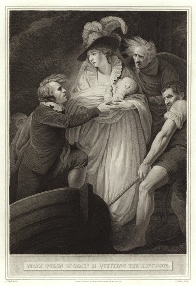 Maria, Königin von James II, verlässt das Königreich von English School