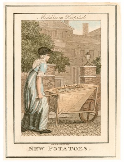 Middlesex Hospital. Neue Kartoffeln von English School