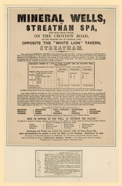 Mineralquellen oder Streatham Spa von English School