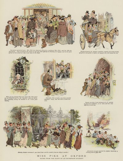 Miss Pike in Oxford (Farblithografie) von English School