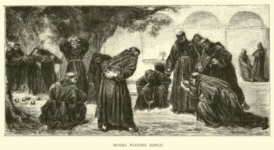 Mönche beim Boccia spielen von English School