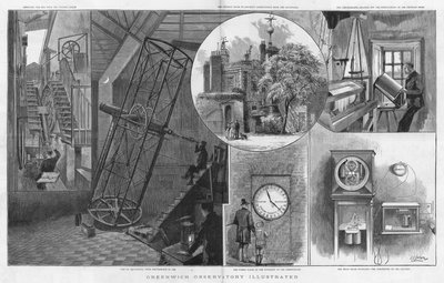 Montage von Bildern aus dem Greenwich-Observatorium von English School