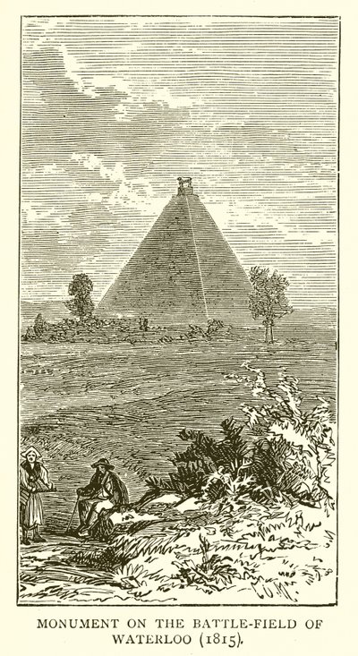 Denkmal auf dem Schlachtfeld von Waterloo (1815) von English School