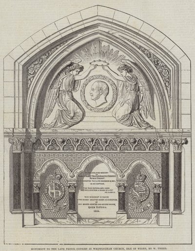 Denkmal für den verstorbenen Prinzgemahl in der Whippingham Church, Isle of Wight, von W. Theed (Gravur) von English School