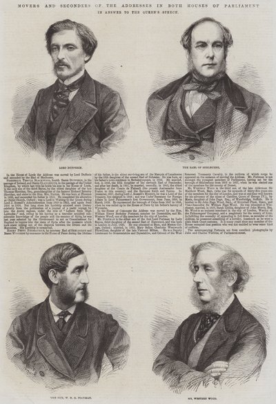 Beweger und Unterstützer der Ansprachen in beiden Häusern des Parlaments, als Antwort auf die Rede der Königin von English School