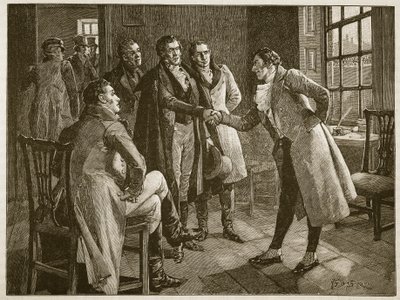 Mr. Alexanders Empfang im Kings Bench Prison, Illustration aus Cassells Illustrierter Geschichte Englands von English School