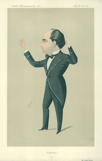 Mr Landon Ronald, Guildhall Musik, 13. Dezember 1913, Vanity Fair Karikatur von English School