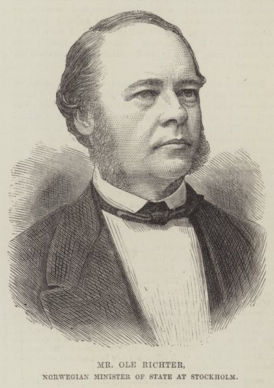 Herr Ole Richter, norwegischer Staatsminister in Stockholm (Gravur) von English School