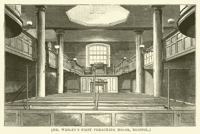 Mr. Wesleys erstes Predigthaus, Bristol (Gravur) von English School