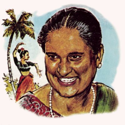 Frau Bandaranaike, Premierministerin von Ceylon von English School