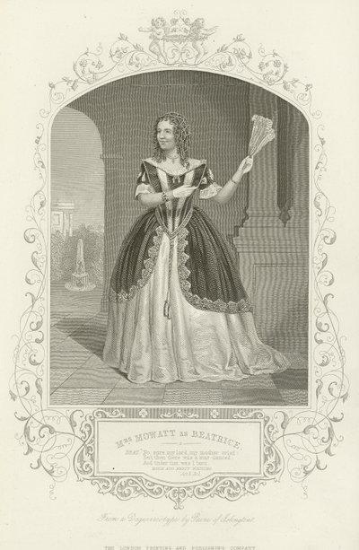 Mrs. Mowatt als Beatrice, Viel Lärm um nichts, Akt II, Szene i von English School