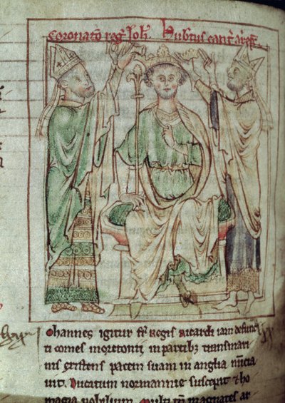 Ms 6712 (A.6.89) fol.144v König Johann (1167-1216), Miniatur aus Flores Historiarum, von Matthew Paris, 1250-52 von English School