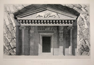 Myra - in den Felsen gehauenes Grab, veröffentlicht 1863, Lithographie von English School