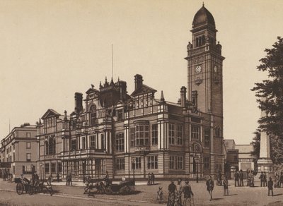 Neues Rathaus, Leamington (Lithografie) von English School