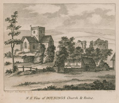 Nordostansicht der Kirche von Poynings in Poynings von English School