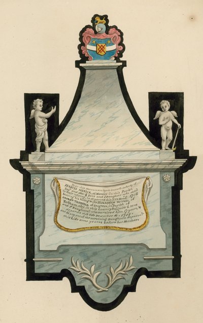 Norwood Cemetery; Grab von Francis Merick aus Norcut, gestorben 1702 von English School