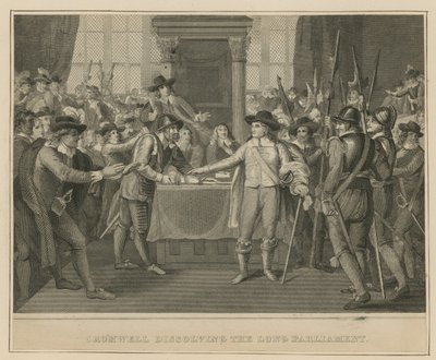 Oliver Cromwell löst das Lange Parlament auf von English School