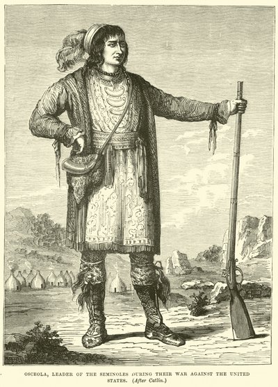 Osceola, Anführer der Seminolen während ihres Krieges gegen die Vereinigten Staaten von English School
