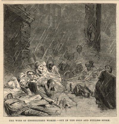 Draußen im kalten und erbarmungslosen Sturm von English School
