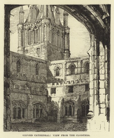 Oxford Kathedrale, Blick von den Kreuzgängen von English School