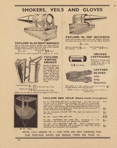 Page Taylors Bienenbedarfskatalog von English School