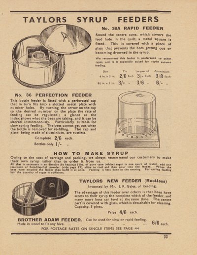 Page Taylors Bienenbedarfskatalog von English School
