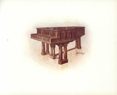 Seite aus dem Kunstkatalog von Steinway & Sons von English School