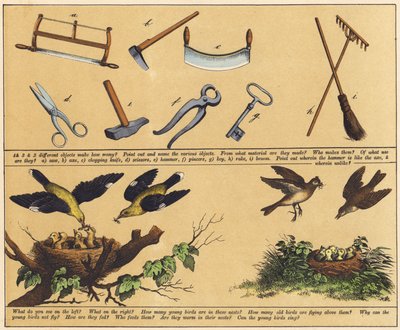 Seite aus Das neue Bilderbuch (Farblithografie) von English School