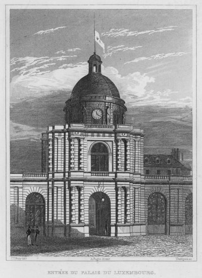 Paris, Eingang zum Palais des Luxembourg (Gravur) von English School