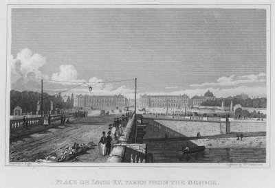 Paris, Place De Louis XV, vom Brücke aus gesehen (Gravur) von English School