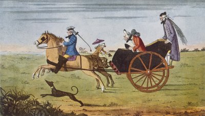 Passagier in einer pferdegezogenen Kutsche, 