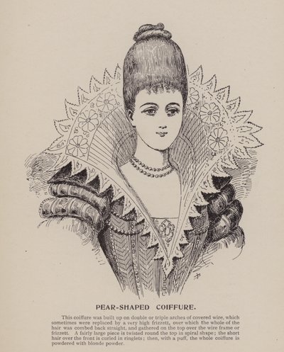Birnenförmige Frisur (Gravur) von English School