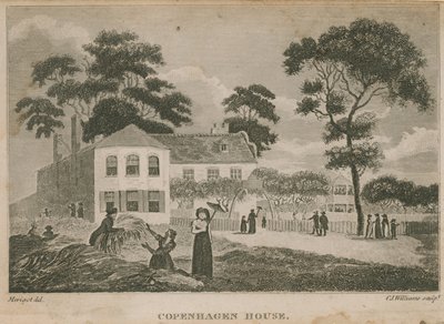 Menschen auf dem Gelände des Copenhagen House von English School