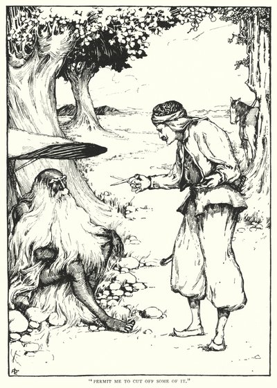 "Erlauben Sie mir, etwas davon abzuschneiden" (Stich) von English School