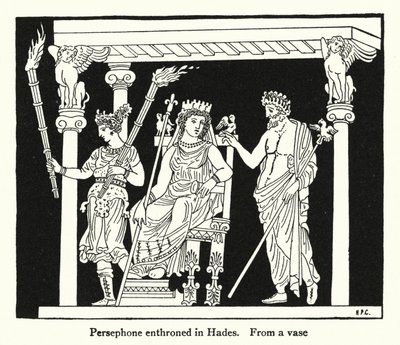 Persephone auf dem Thron in Hades von English School
