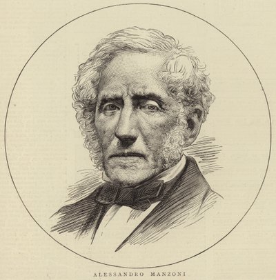 Porträt von Alessandro Manzoni von English School