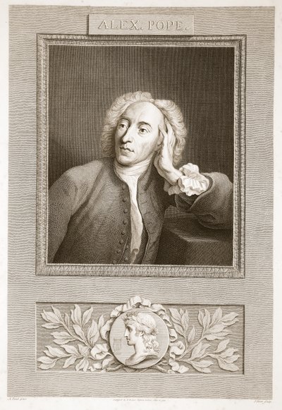Porträt von Alexander Pope, Illustration aus David Humes The History of England, veröffentlicht von R. Bowyer, London, 1812 von English School