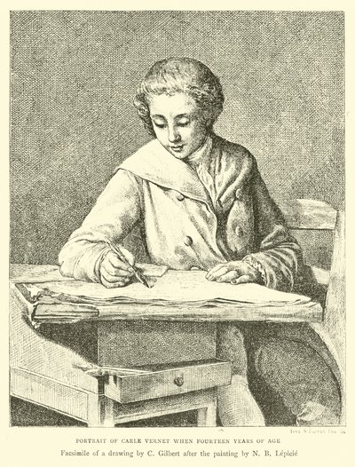 Porträt von Carle Vernet im Alter von vierzehn Jahren von English School