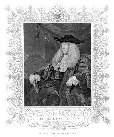 Porträt von Charles Pratt, 1. Earl Camden, graviert von H. Robinson von English School