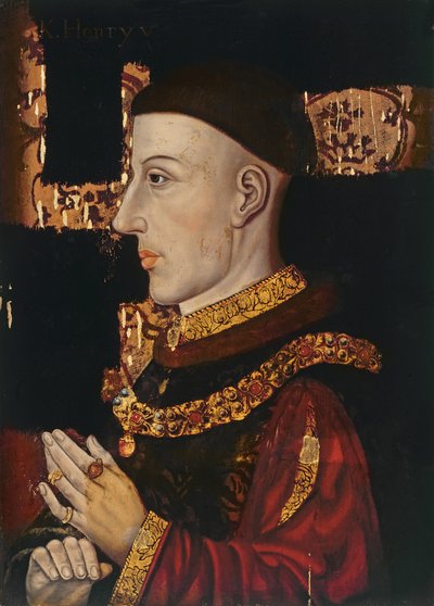 Porträt von Heinrich V. (1387-1422) (während der Restaurierung) von English School